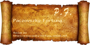 Paczovszky Fortuna névjegykártya